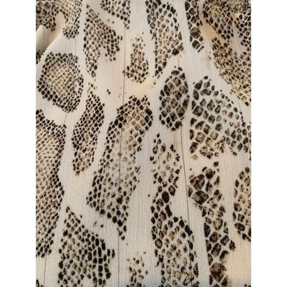 Lucy Paris Ruffled Mockneck Top Cream Python Print Size XS - Picture 9 of 10